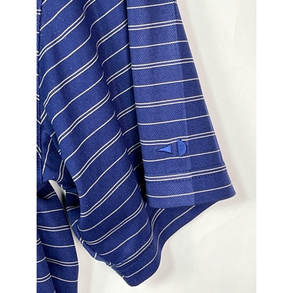 Grandslam Polo Shirt Size XL Blue Striped Logo Collar Buttons Men Golf Polo - Picture 2 of 8